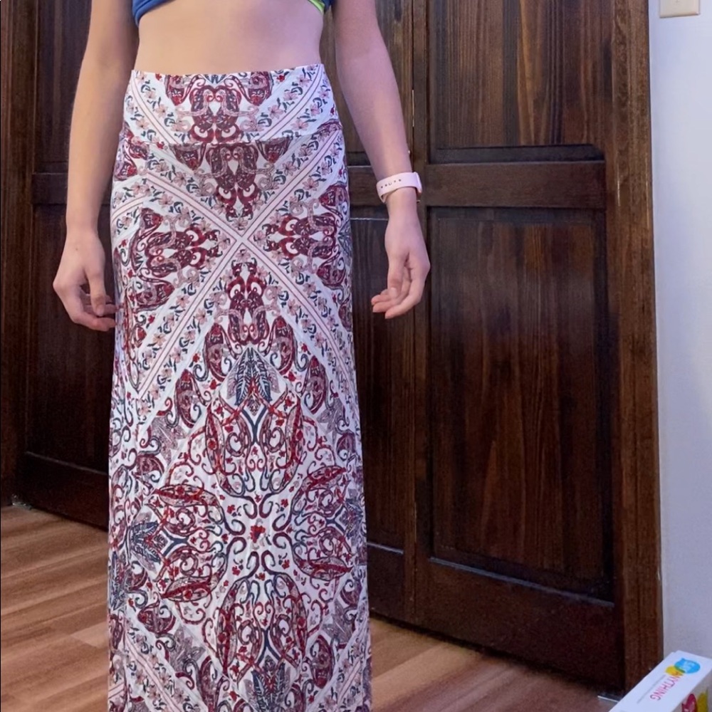 Patterned Maxi Skirt